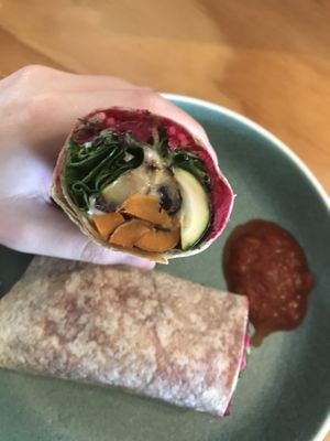 Vegan wrap  at Street Organics in Takapuna