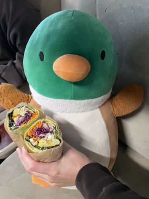 Duck approved and a solid serving size!  at Street Organics in Takapuna