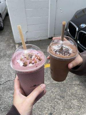 Açai and Snickers drinks- super tastyy   at Street Organics in Takapuna