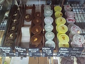 selection of vegan sweets at Street Organics in Takapuna