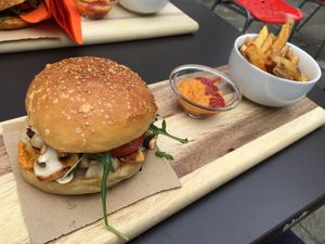 Teriyaki Burger at Vegiman - Feldberg Kiosk in Basel