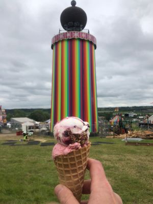 Blueberry Cheesecake & Strawberry at the Ribbon Tower (Glastonbury Festival 2024) at Ice Green in Cardigan