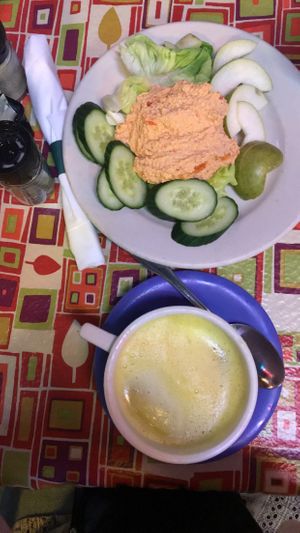 Vegan Cashew Cheeze and a Big Bang drink :) at R. Thomas Deluxe Grill in Atlanta