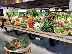 fruit and vegetable department at Biodelice in Corsica