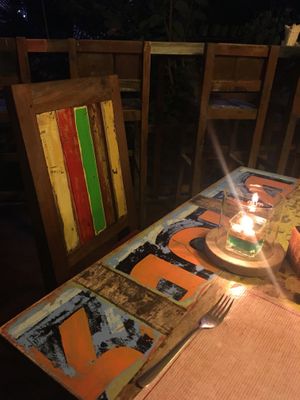 Interiors made from recycled boat wood  at Mediterraneo in 