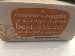take-away box at Copper Branch in Toronto