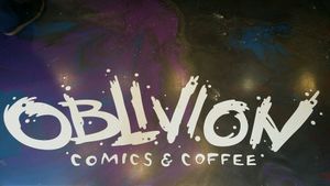 welcome mat at Oblivion Comics and Coffee in Sacramento