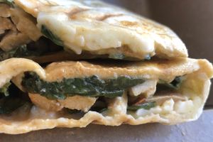 Buffalo Chik’n wrap at Oblivion Comics and Coffee in Sacramento