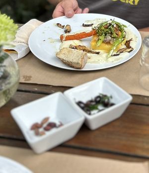 Roasted veggies and polenta  at Arvore in Porto