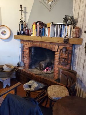 Warm fireplace at Nautic Bar in Praia De Mira