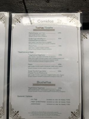 Menu at Nautic Bar in Praia De Mira