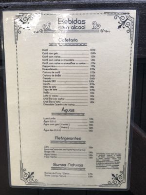 Menu at Nautic Bar in Praia De Mira