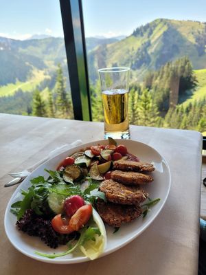 Pumpkin seed röstis at Panoramarestaurant Wallberg in Rottach-egern