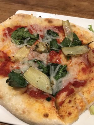Mini Mia with vegan cheese, roasted artichoke hearts and spinach  at SPIN Neapolitan Pizza in Richardson