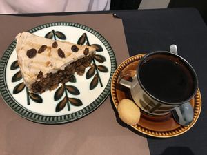 Vegan cake of the day (carrot raisin cake) at Recollets in Antwerpen