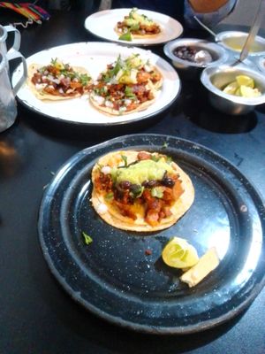 Tacos de pastor vegan at Por Siempre Vegana Vol II in Mexico City