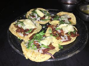 Tacos al pastor at Por Siempre Vegana Vol II in Mexico City