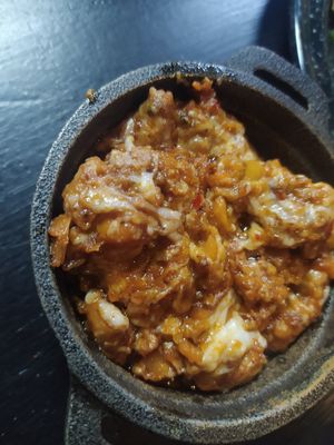 Queso fundido con chorizo at Por Siempre Vegana Vol II in Mexico City