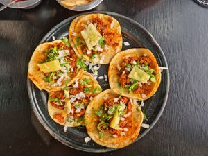 Tacos de pastor at Por Siempre Vegana Vol II in Mexico City