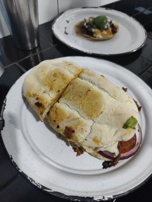 Torta de Pastor at Por Siempre Vegana Vol II in Mexico City