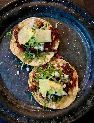 Tacos Al Pastorr #Veganuary at Por Siempre Vegana Vol II in Mexico City