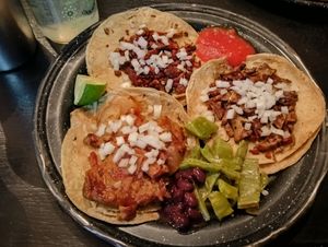 Tacos at Por Siempre Vegana Vol II in Mexico City