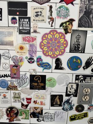They have lots of vegan creators’ stickers in one wall as they had in the stall too. I love them it’s entertaining to look at them.  at Por Siempre Vegana Vol II in Mexico City