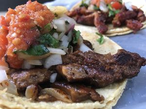 Tacos at Por Siempre Vegana Vol II in Mexico City