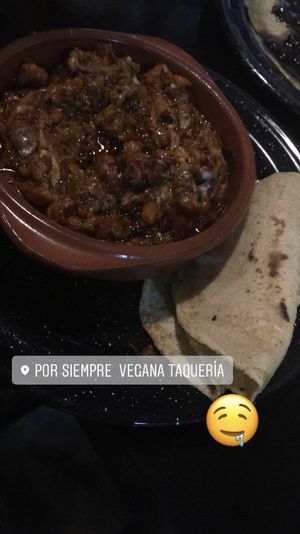 Chorizo de garbanzo con queso de alemendras at Por Siempre Vegana Vol II in Mexico City