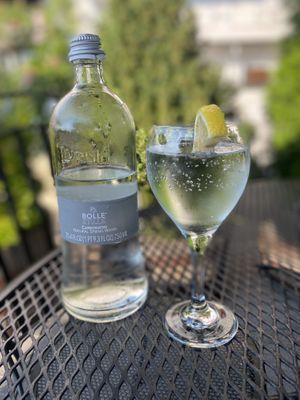 Sparkling water from Italy  at S&P Oyster Company in Mystic