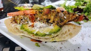 Vegetable Burger at S&P Oyster Company in Mystic