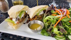 vegetable burger at S&P Oyster Company in Mystic