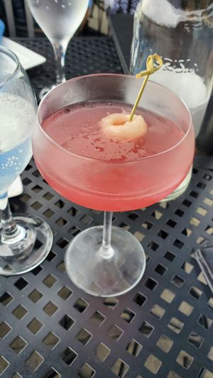Rasberry lychee cocktail at S&P Oyster Company in Mystic