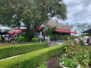 Garden at S&P Oyster Company in Mystic