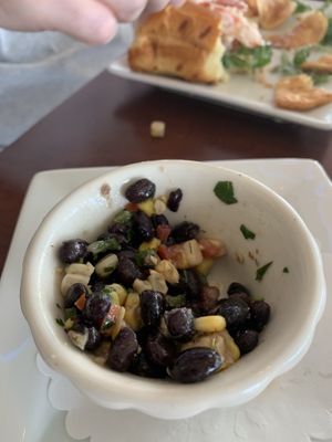 Bean and corn salsa  at S&P Oyster Company in Mystic