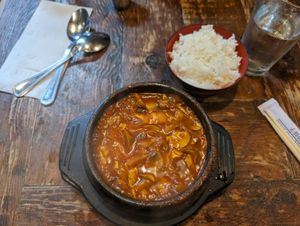 Soft tofu stew!!!! at Denden Cafe in Providence