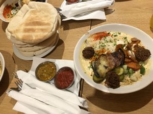 Hummus falafel salad at Hummus Bar - Hollan Erno in Budapest