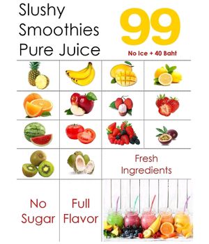 drink menu at Salad Memory in Phuket