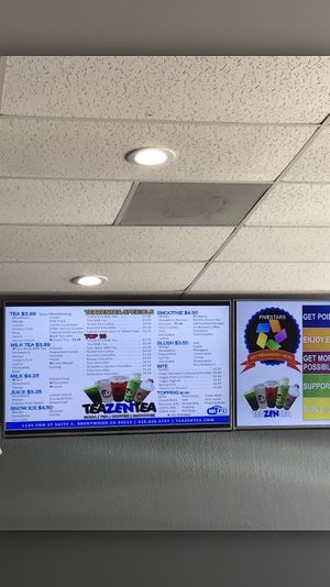 The Menu  at TeaZenTea in Brentwood