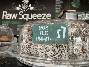 Really good range of cakes and sweets  at Charlie's Raw Squeeze in Clayfield