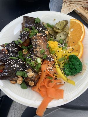 eggplant bowl at Falla in Gdynia