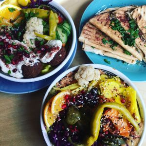 Falafel-Plate and Hummus-Mix  at Falla in Gdynia