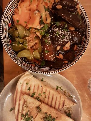Aubergine in sesame oil at Falla in Gdynia
