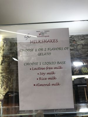 Vegan Milkshakes  at 5 Terre in Manarola