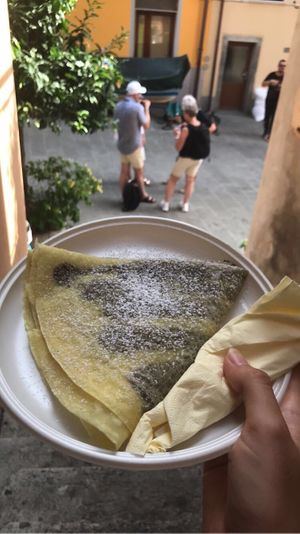 Vegan crepe with chocolate-hazelnut spread  at 5 Terre in Manarola