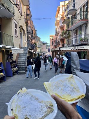 Nutella chocolate crepe with bananas & a lemon one (not too sweet with fresh lemon)  at 5 Terre in Manarola