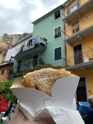 Vegan lemon, sugar, and cinnamon crepe! at 5 Terre in Manarola