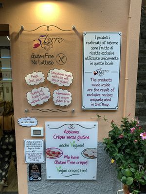 Vegan and gluten free crepes, smoothies, and slushies  at 5 Terre in Manarola