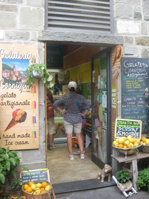 Outside at Gelateria Corniglia in Corniglia