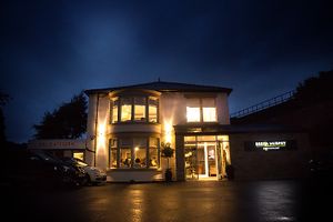 Outside Breda Murphy Restaurant, Whalley, Clitheroe. Next to Whalley Railway Station at Breda Murphy Restaurant in Whalley